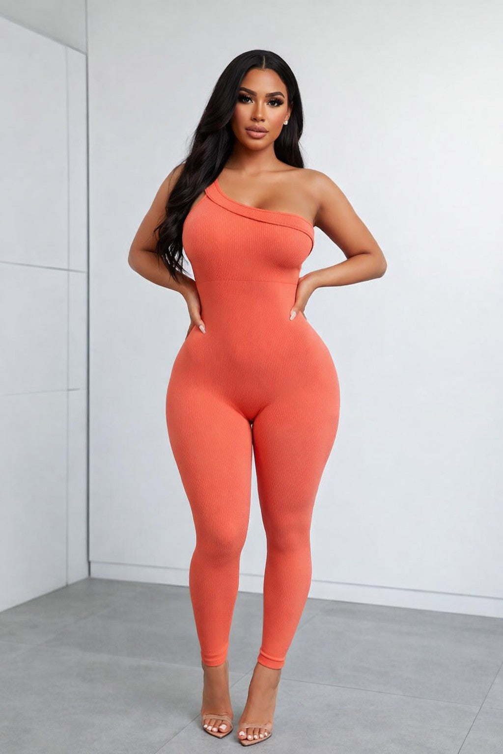 Curve Command One-Shoulder Jumpsuit