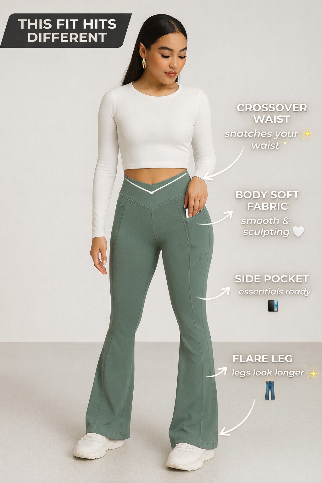 Buttery Soft Sculpting Flare Leggings – High Waist with Pockets