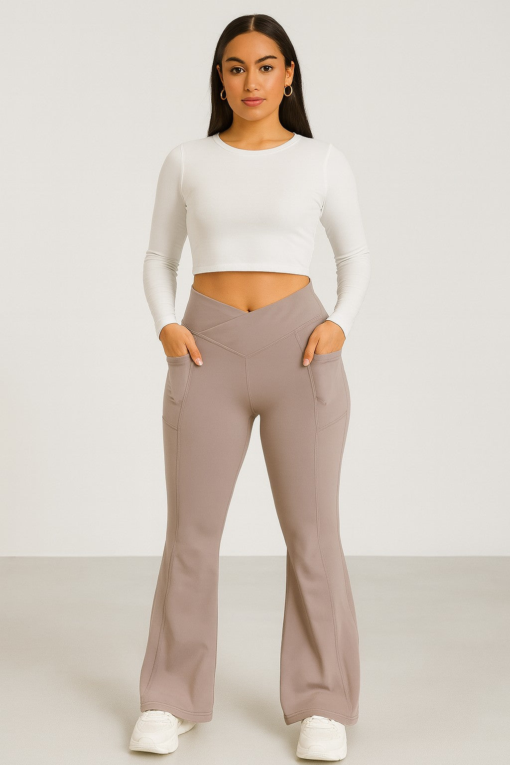 Buttery Soft Sculpting Flare Leggings – High Waist with Pockets