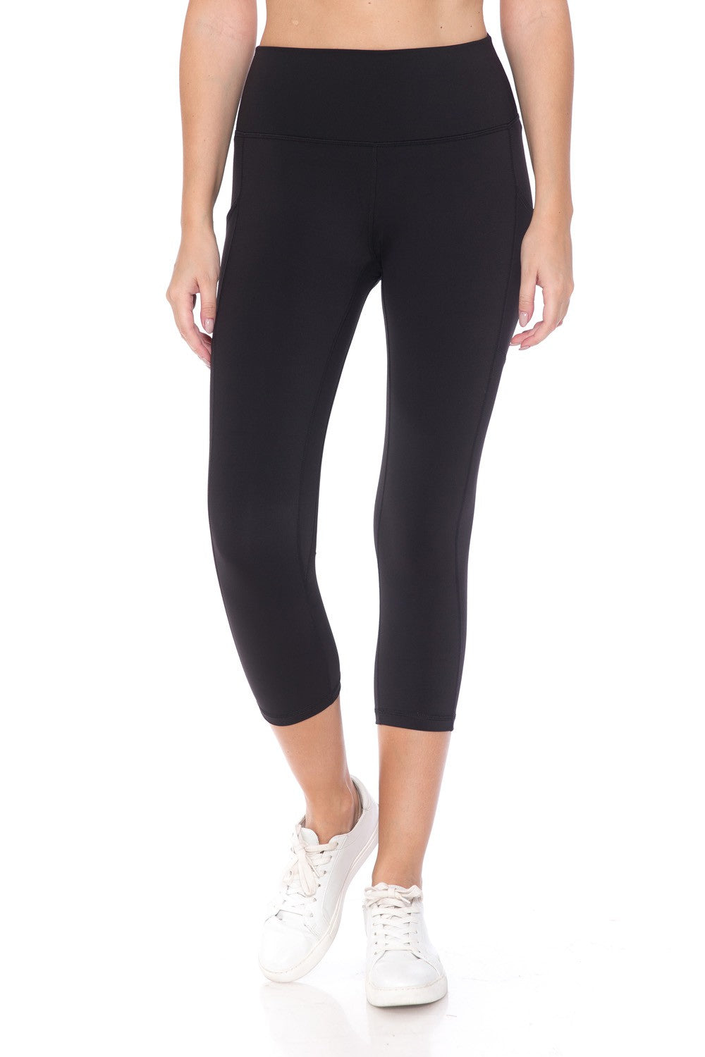 Nylon Active Capri Leggings with Side Pockets