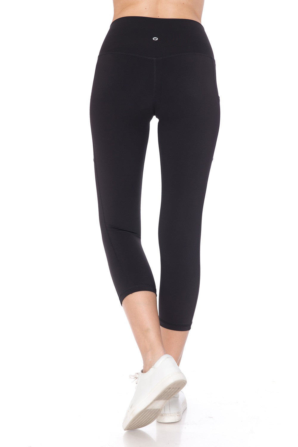 Nylon Active Capri Leggings with Side Pockets