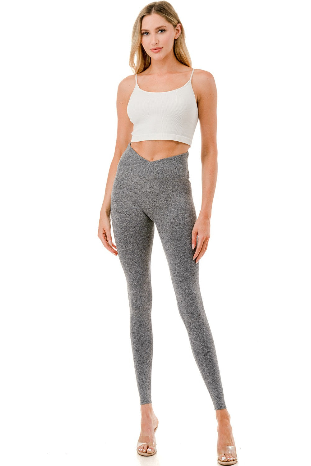 V-Waist High-Rise Ruched Leggings