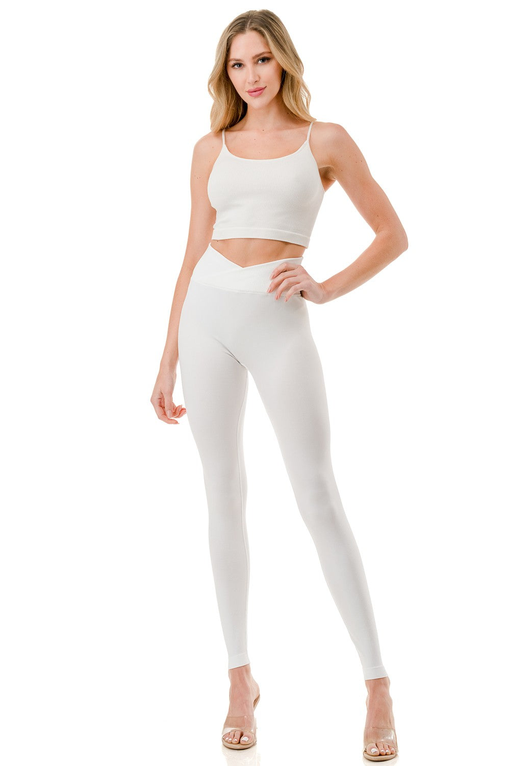 V-Waist High-Rise Ruched Leggings