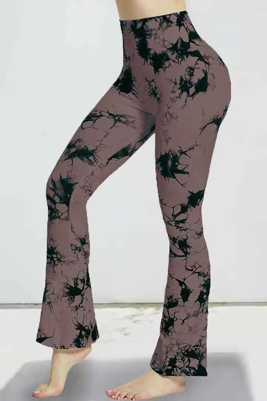AuraFlow Seamless Tie-Dye Flare Leggings